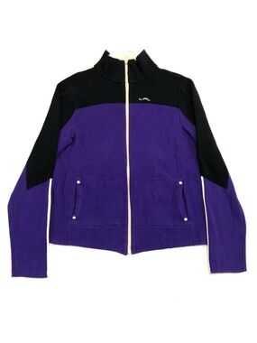 Vintage 90s Lauren Ralph Lauren Active Full Zip Color Block Sweater